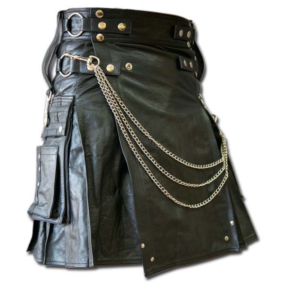 Casual Leather Kilt for Sexy Men