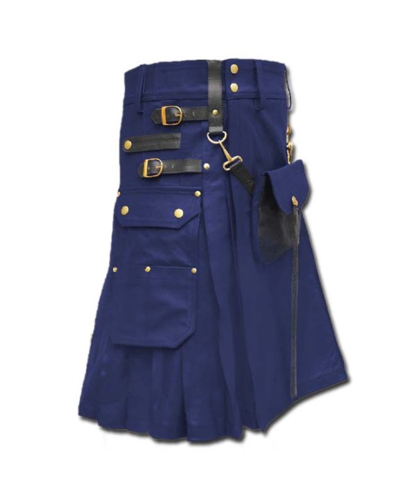 Celtic Leather Kilt with Leather Sporran - Scottish Kilt Collection