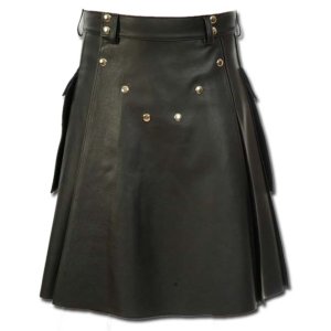 Deluxe Leather Kilt with Stylish Pockets