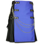 Fashion Kilt with Multi Color Pockets blue black