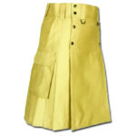 Slash Pocket Kilt for Elegant Men yellow 1