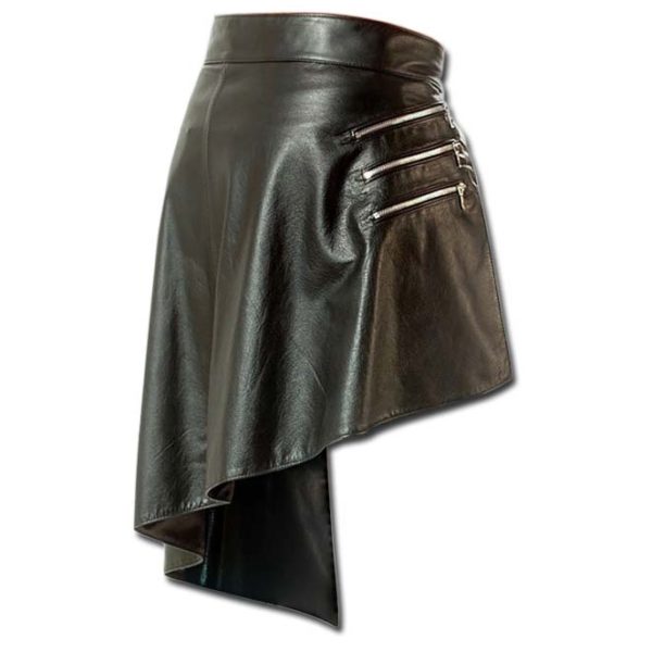 Steampunk Leather Kilt with Zipped Pockets-1