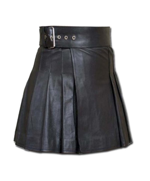 Wrap Around Leather Mini Kilt - Scottish Kilt Collection