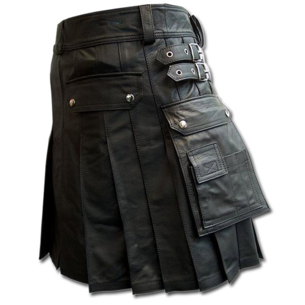 Black leather kilt