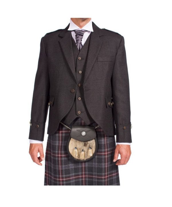 Tweed Argyle Jacket With 5 Button Vest-1