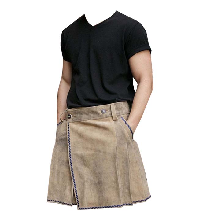 Black Color Leather Kilt for Mens Claymore Black Leather Utility Kilt