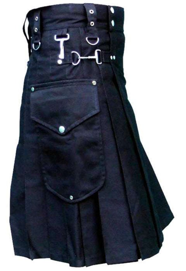 Black-Deluxe-Utility-Kilt-with-Cargo-Pockets