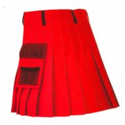 stylish-red-net-pocket-fashion-kilt-front