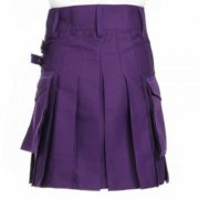 Ladies Purple Utility Scottish Kilt Skirt Cotton BNWT Free Ladies Kilt Pin-1