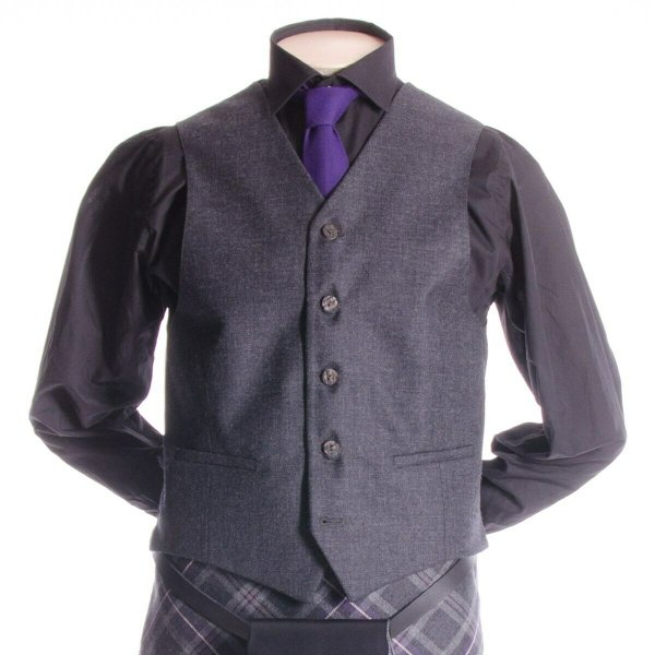 Crail Kilt Jacket and Waistcoat, Grey Charcoal Scottish Kilt