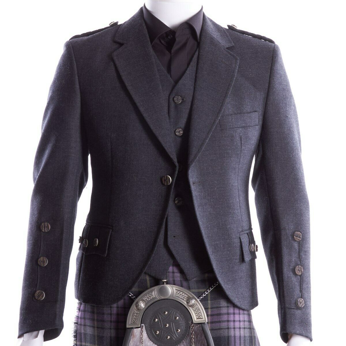 grey kilt jacket