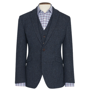 New 100 % Wool Premium MensTweed Jacket With Waistcoat Vest