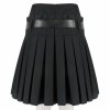 Women Scottish Luxurious Black Box Pleated Kilt Skirt