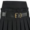 Women Scottish Luxurious Black Box Pleated Kilt Skirt 3