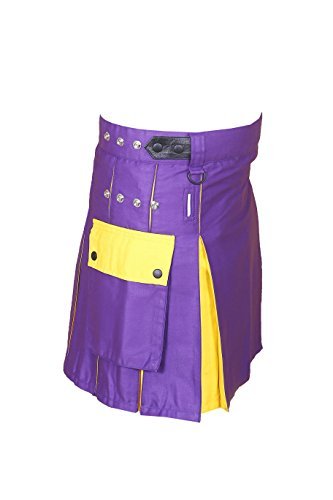 Hybrid Utility Kilt For Men Purple & Yellow