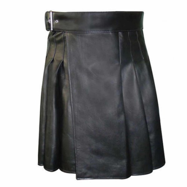 Side Belted Leather Kilt1