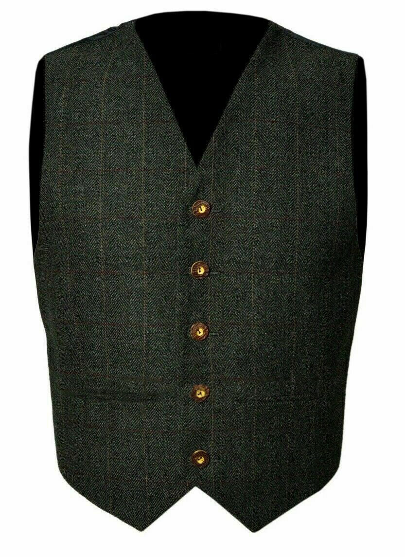 54" New Men's Argyle Kilt Jacket With Waistcoat/Vest Sizes 36"