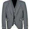 Men’s Tweed Crail Highland Kilt Jacket &  Vest  Scottish Wedding Dress