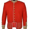 Brand New 100% Wool Blend white Trim Red Military Doublet Pipe Band Jacket