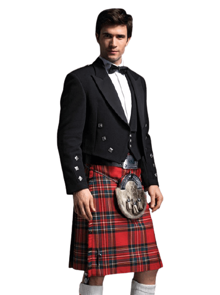 New Mens Scottish Waistcoat In Royal Stewart Tartan With Thistle Buttons 