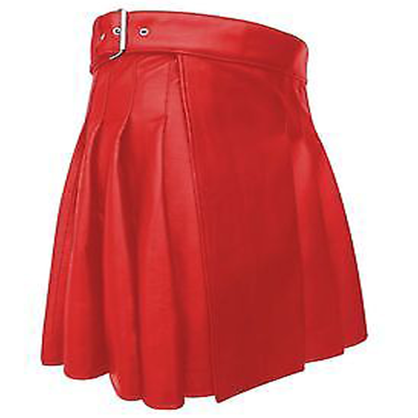 2020 New Kiltish Christmas Red Women Leather utility Kilt