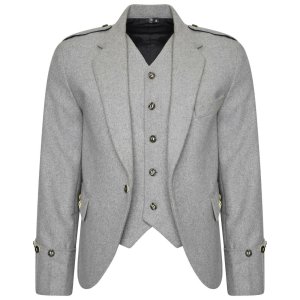 Tweed Crail Highland Bleu Kilt veste et gilet écossais Robe de mariage 