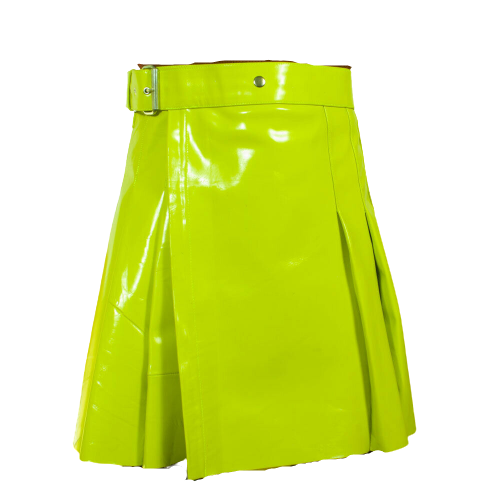 2020 New leather Lime Green utility kilts women Scottish kilt