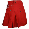 New women Custom Made Red Scottish Irish Utility Kilt Features: All available colors according to customer need Used Two Pockets For Storage Swen Down All Plates Designed By All Kiltishworld Custom Made Kilt
