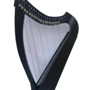 22 Strings Lever Harp Student Harp Solid Wood Black Color Free Bag, Key