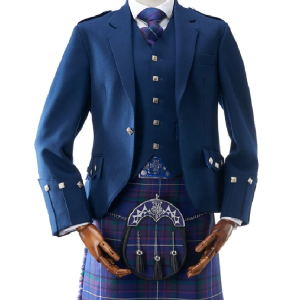Men's Blue Argyll Jacket & Waistcoat