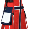 NORWEGIAN FLAG COTTON HYBRID UTILITY KILT FOR MAN