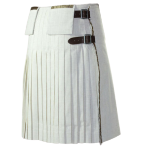 New Scottish Traditional Fashion Kilt Christmas White Kilts For Men 100% Cotton