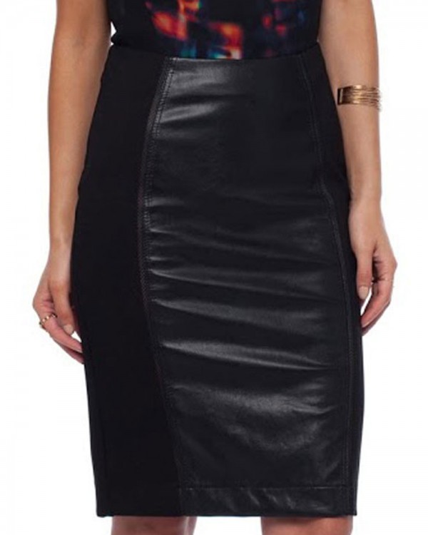 Previous Previous Spell of Allure Leather Pencil Skirt