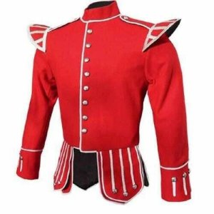 Brand New Military Piper Drummer Doublet Tunic Jacket Red 100% Wool