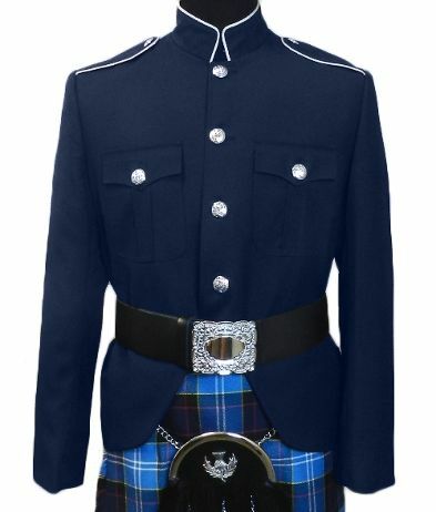 Class A Honor Guard Kilt Jacket (Navy/Silver)