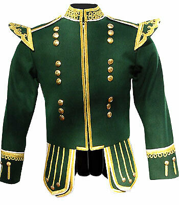 Green Pipe Band Doublet 100 wool high quality