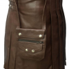 Buy Men Real Brown Leather Kilt With Sporran