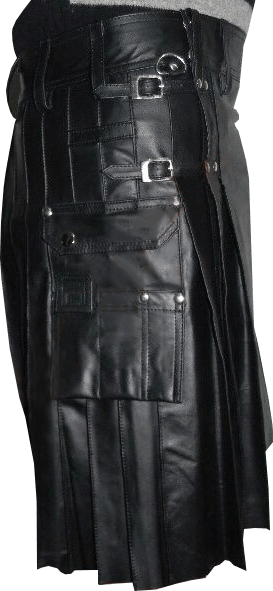 Buy New Black Mens Leather Kilts For Men