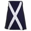 Scottish Flag Utility Kilt Custom Handmade 100% Blue Cotton Kilt For Men