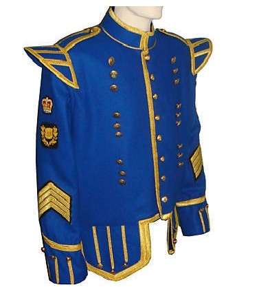 New Blue Pipers Drummers Tunic Doublet Jacket