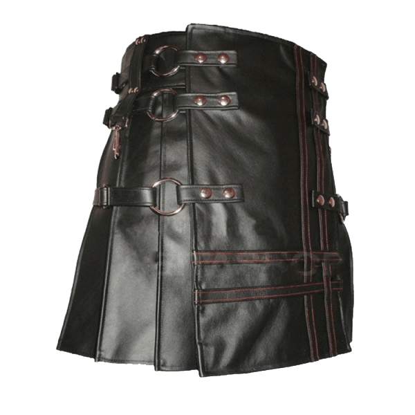 Unique Style Black Leather Kilt For Men