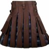 Men’s High Quality Hybrid Kilt- Brown Cotton and Heritage of Scotland Tartan