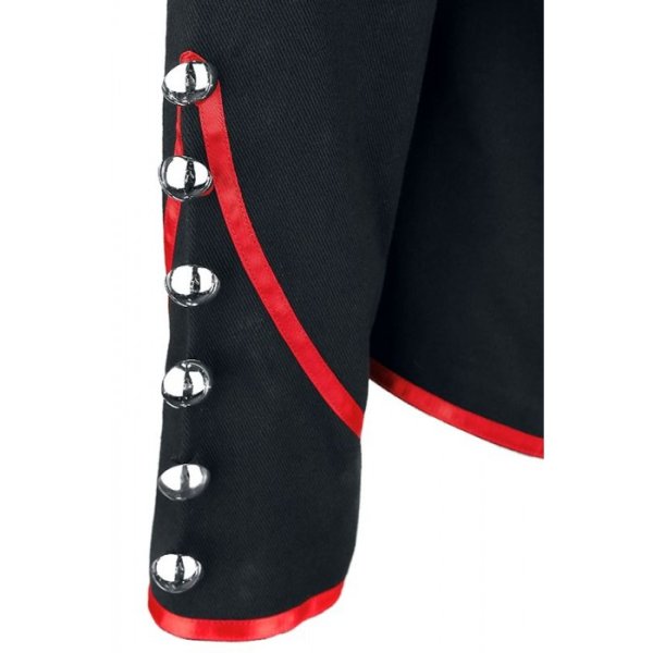 Men Military Jacket Steampunk Red Parade Marching Drummer Jacket