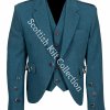 Lovat Blue tweed Argyle Highland Kilt Jacket with Five Button Waistcoat