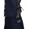 Men’s Scottish Navy Blue Wool Argyle Kilt Jacket wedding dress