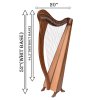36 String Ard Ri Harp, Celtic Irish Harp, Irish full size lever harp