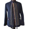 Men’s Sokol Costume Embroidered Military Jacket Navy Blue and Golden Buttons