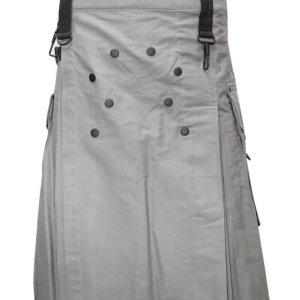 Scottish Modern Custom Grey Kilt Fashion Utility Kilts For Men