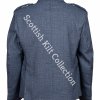 Men Gray Wool Argyle Jacket and with Five Button Waistcoat