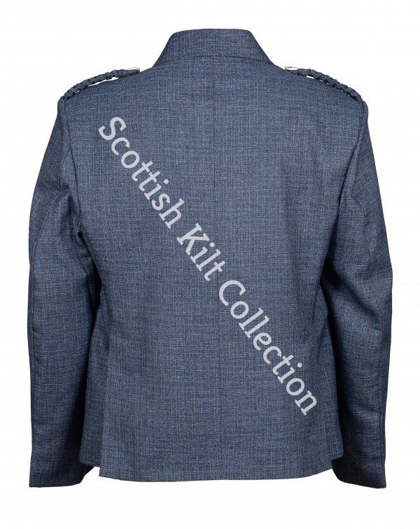 Men Gray Wool Argyle Jacket and with Five Button Waistcoat